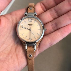 Fossil watch with light brown band